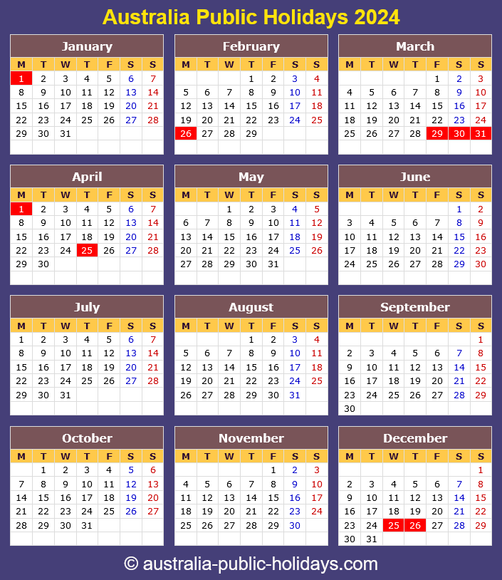 Australia Holiday Calendar 2025